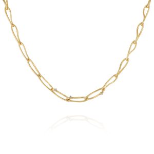 Goldtone Twisted Link Chain Necklace