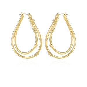 Goldtone Double Oval Hoop Earrings