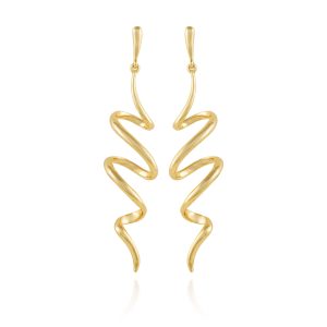 Goldtone Spiral Corkscrew Earrings