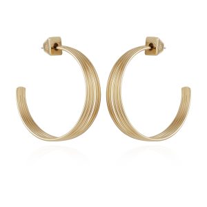 Goldtone Open Stacked Hoop Earrings