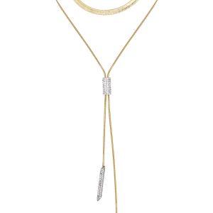 Layered Goldtone & Crystal Pendant Necklace