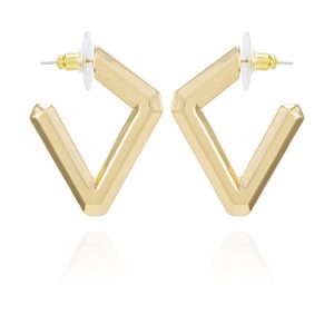 Diamond Shaped Hoop Earrings