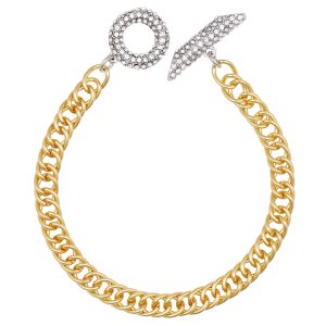 Goldtone & Crystal Toggle Chain Bracelet