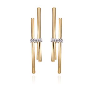 Goldtone Crystal Stone Fish Hook Earrings