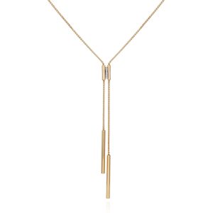Goldtone Crystal Stone Long Y-Necklace