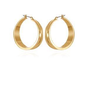 Goldtone Organic Hoop Earrings