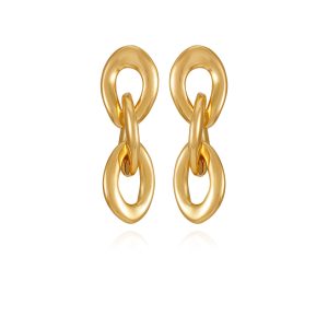 Goldtone Interlocked Link Drop Earrings