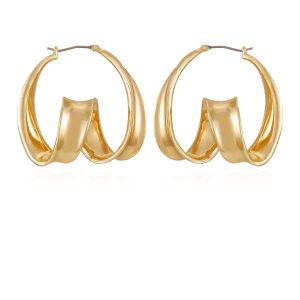 Goldtone Spiral Hoop Earrings