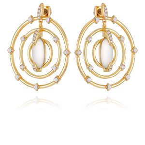 Statement Goldtone & Crystal Drop Earrings