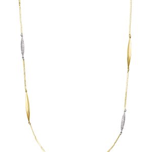 Two Tone Long Chain Necklace