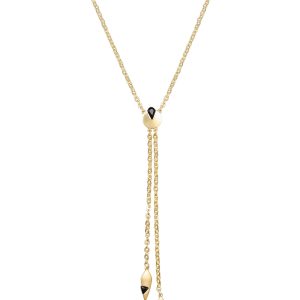 Goldtone & Black Drop Pendant Necklace