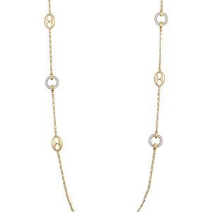 Signature Mixed Link Pavé Long Necklace