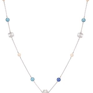 Multicolor Pearl Bead Long Necklace