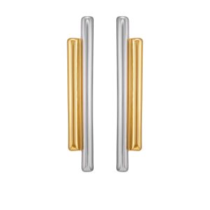 Two Tone Linear Earrings