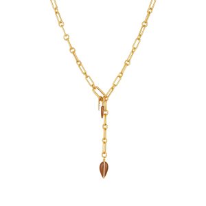 Goldtone Link Lariat Necklace
