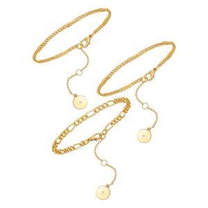 3 Piece Goldtone Chain Bracelets