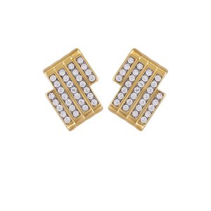 Crystal Bar Stud Earrings