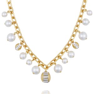 Pearl Chain Link Toggle Necklace