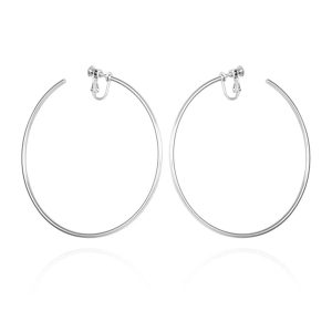 Extra Large Open Hoop Clip On Earrings