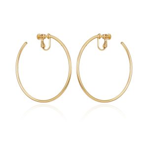 Large Open Hoop Clip On Earrings