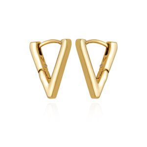 V-Hinge Huggie Earrings
