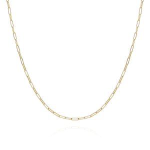 Goldtone Paper Clip Chain Link Necklace