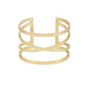 Goldtone Twisted Double Cuff Bracelet
