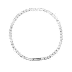 Silver Color Cubic Zirconia Chain Tennis Bracelet